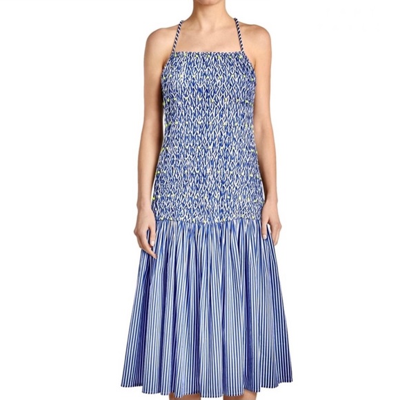 Tanya Taylor Dresses & Skirts - NEW TANYA TAYLOR BLUE STRIPED MIDI DRESS